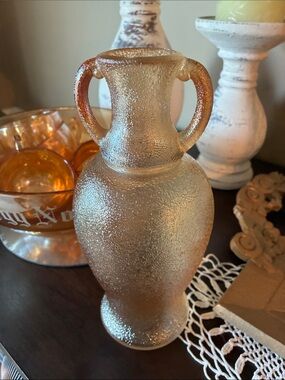 Turner Brothers 1920s Marigold Carnival Glass Grecian Urn Vase